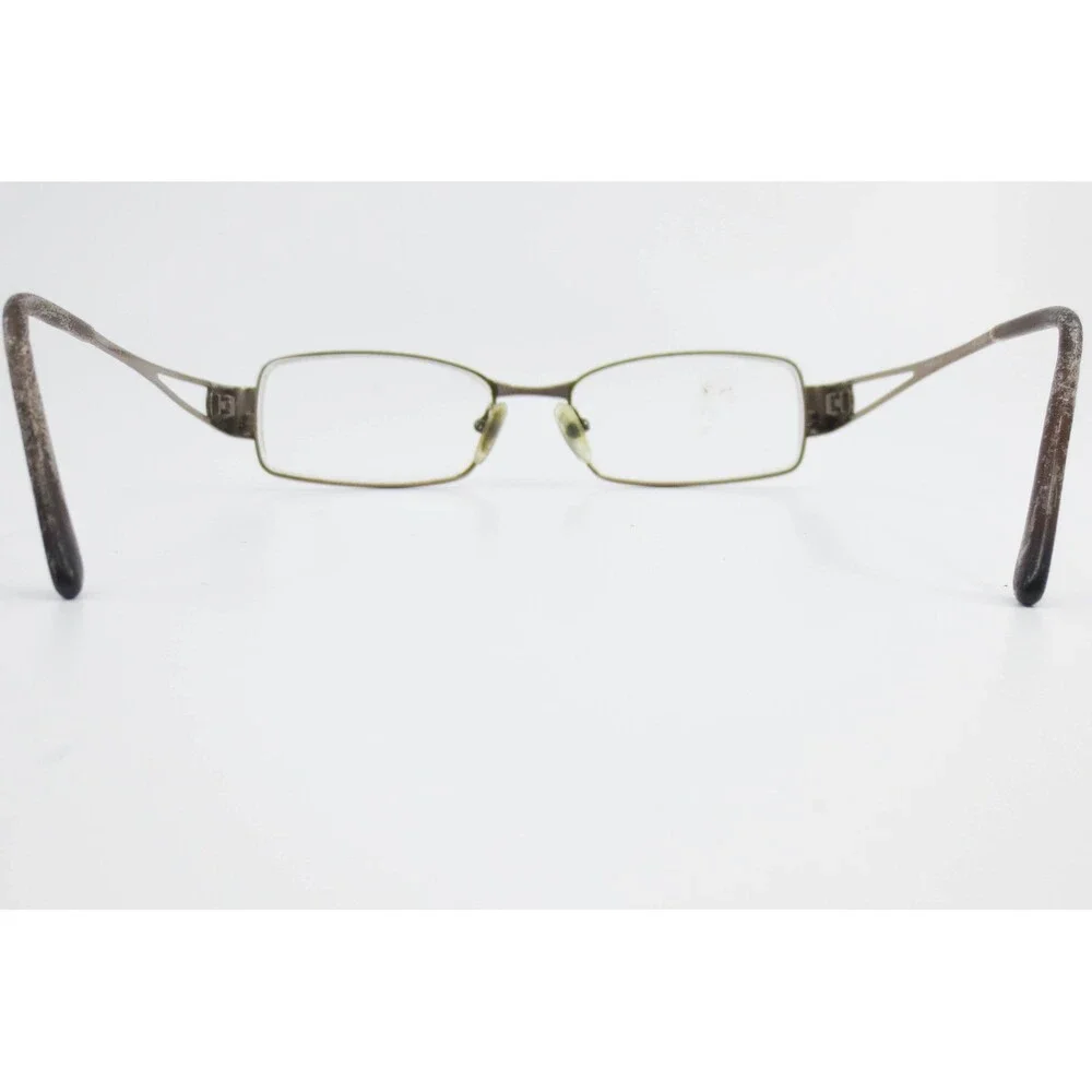Versace Eyeglasses Medusa Rhinestone Metal Rectangular Frame Bronze 36045